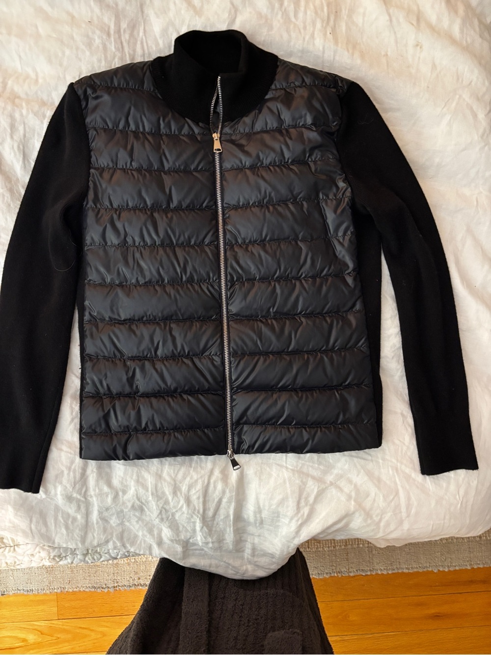 Quince Black Mixed-Media Quilted Jacket - Brand: